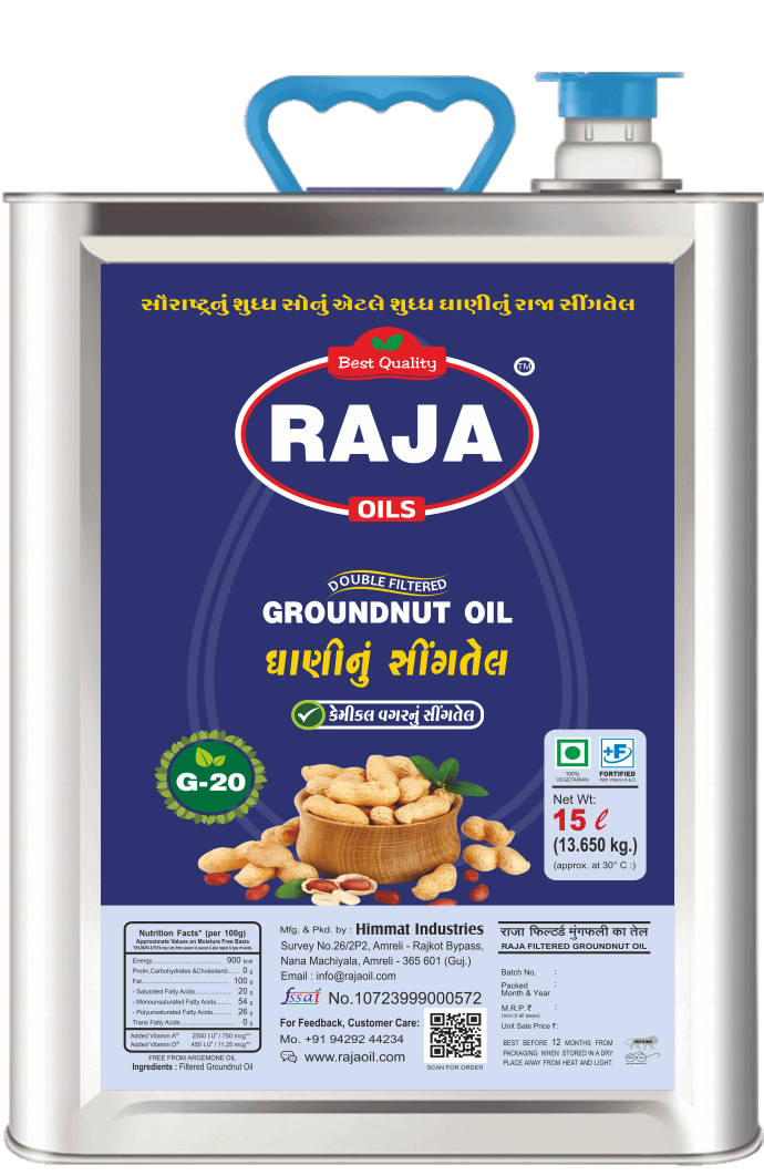 Premium Groundnut Oil Tin: 15L